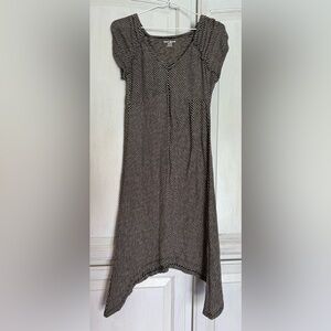 DKNY Striped Cotton Dress in Black and Cream